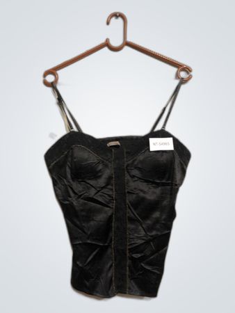Sepia Black Bustier Top