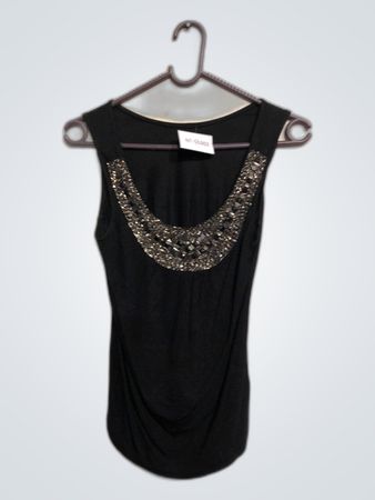 Unbranded Black Beaded Sleeveless Top