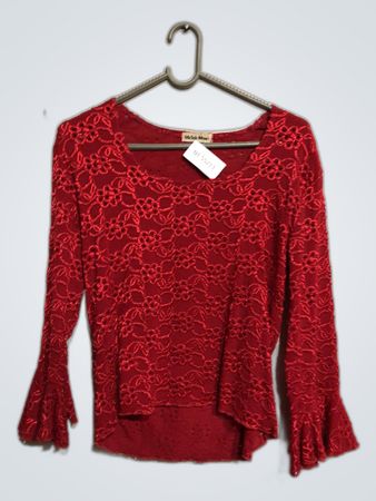 Mirlack Moore Red Lace Blouse