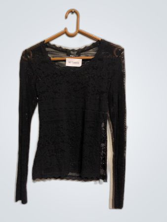 Black Lace Long-Sleeve Top