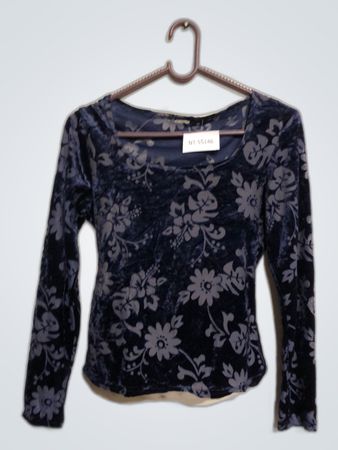 Blue Floral Long-Sleeve Top