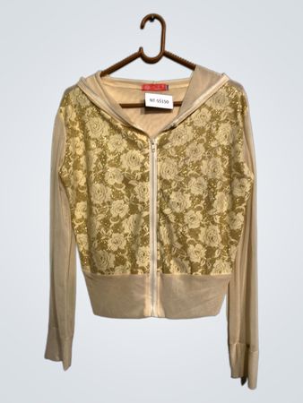 CCF Fashion Gold Floral Zippered Hoodie