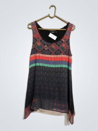 Desigual Multicolored Geometric Tank Top