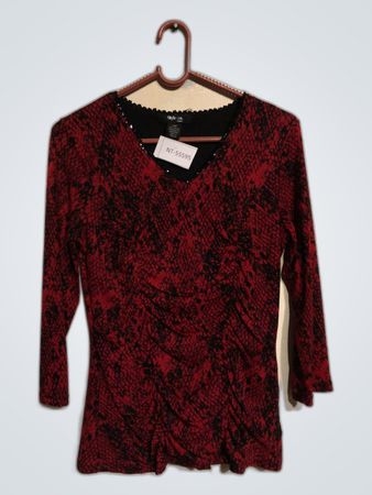Style & Co. Red and Black Snakeskin Top