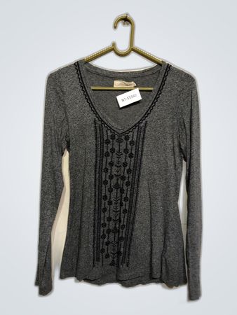 Gray Long Sleeve Top