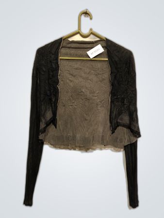 Black Sheer Top with Gray Lining