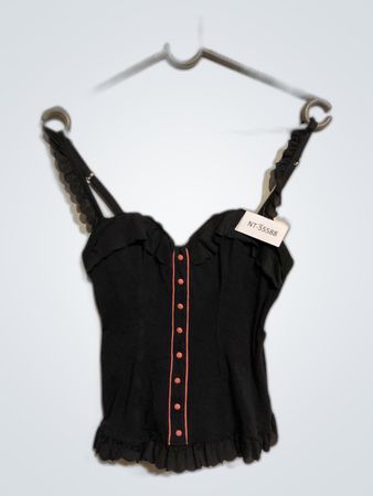 Unbranded Black Ruffled Corset Top