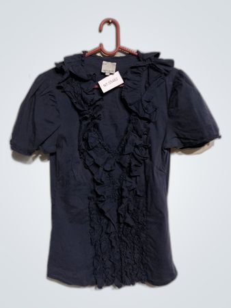 Imperial Ruffled Navy Blue Top