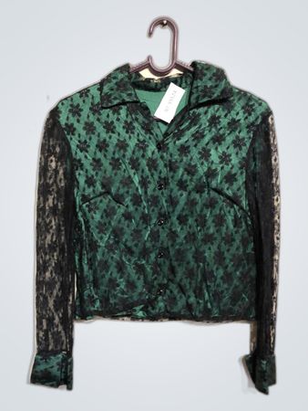 Green Floral Blouse