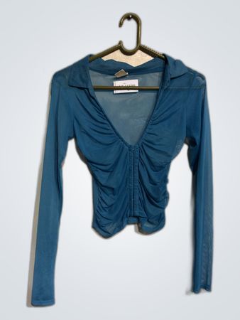 Blue Long-Sleeve Top
