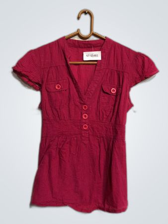 Red Short-Sleeve Dress
