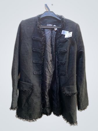 Black Fringed Coat