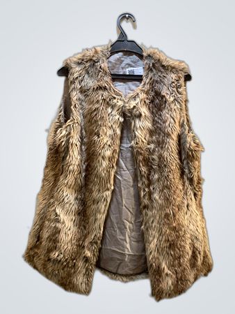 Unbranded Beige Faux Fur Vest