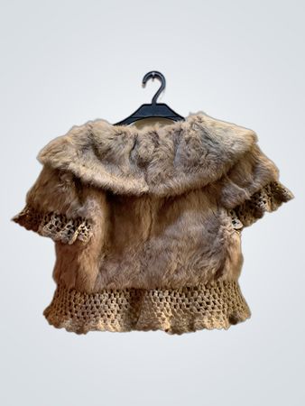 FaithVintage Fur and Crochet Top