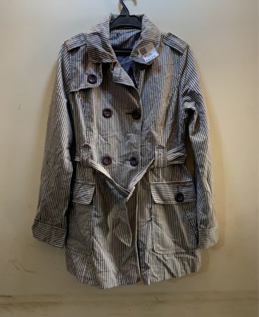 Striped Trench Coat
