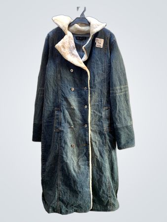 Denim Coat with Fur Lining