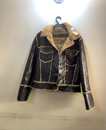 Leather Jacket with Fur Trim