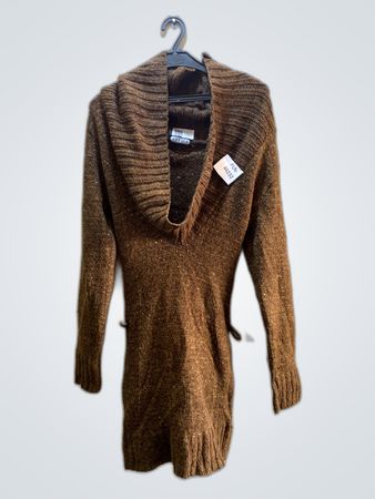 Lovell Brown Knit Sweater Dress