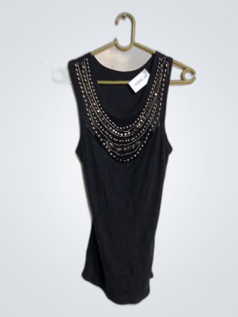 Black Beaded Sleeveless Top