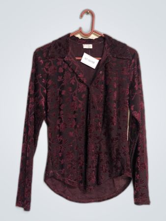 Pro Mod Burgundy Floral Blouse