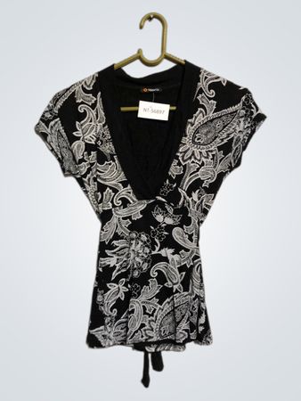 Black and White Paisley Top