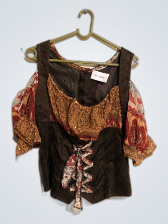 Brown and Gold Renaissance-Style Top