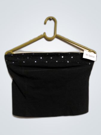 Black Tube Top with Rhinestones