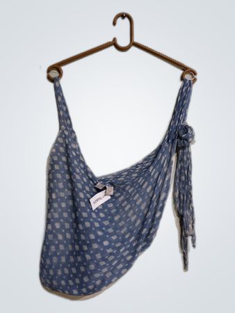 Blue Polka Dot Silk Top