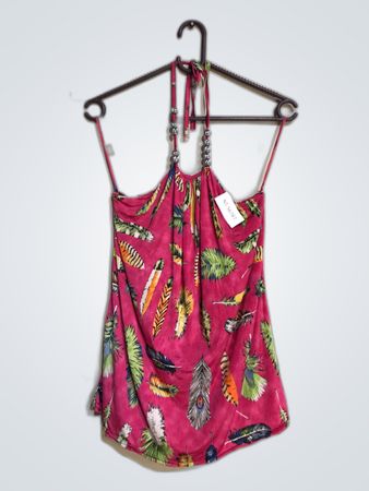 Pink Feathered Top