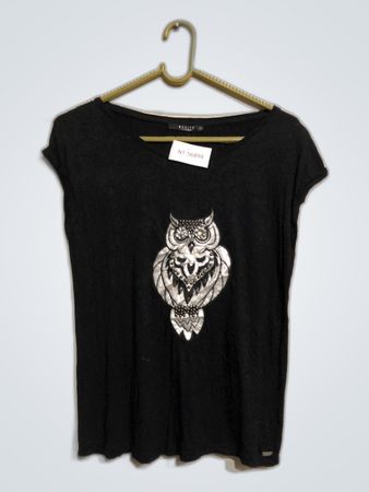 Mohito Women's Black Top with Owl Design