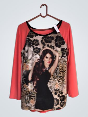 Blouse with Picture of Woman on Front