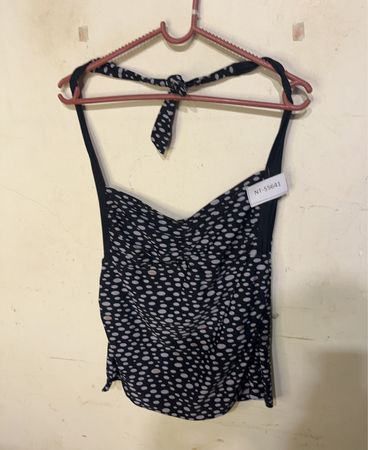 Laura Roddi Beach Black Polka Dot Bandeau Bikini Top