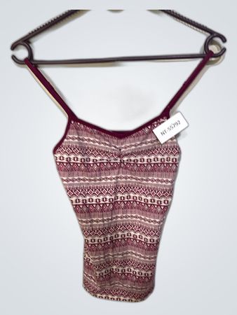 Nuga Maroon Patterned Tank Top