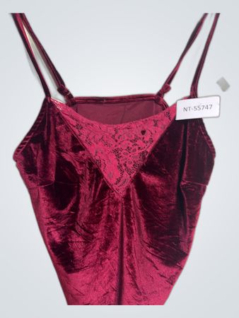 Maroon Velvet Bodysuit