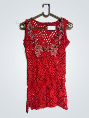 Red Crochet Top