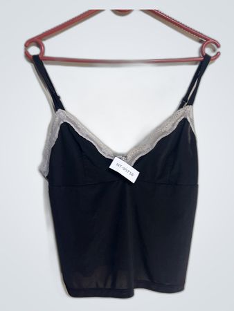 Black Camisole with Lace Trim