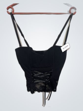Unbranded Black Lace-Up Bralette