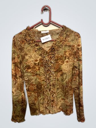 D&F Paisley Print Long Sleeve Blouse