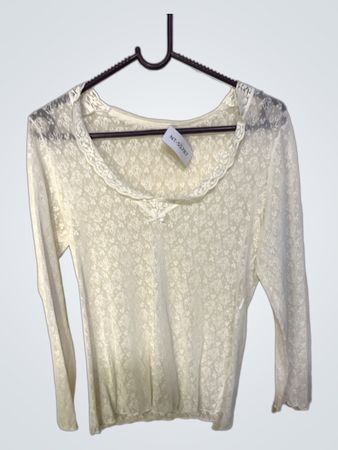 Lace Trim Long Sleeve Top