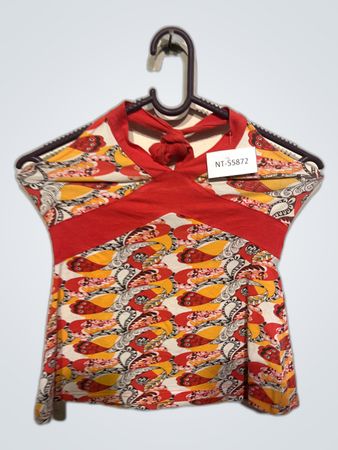 Women's Peplum Top with Butterfly Pattern