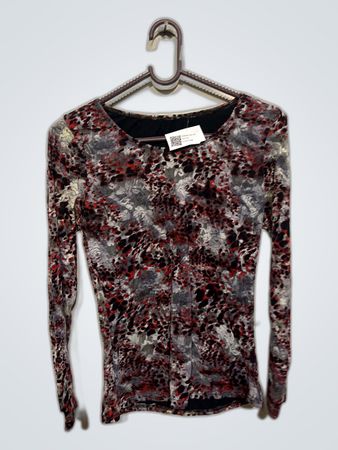 Long-Sleeve Top with Abstract Pattern