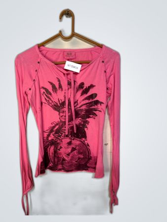 Pink Graphic Long Sleeve Top