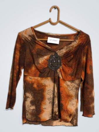 Brown Tie-Dye Long Sleeve Shirt