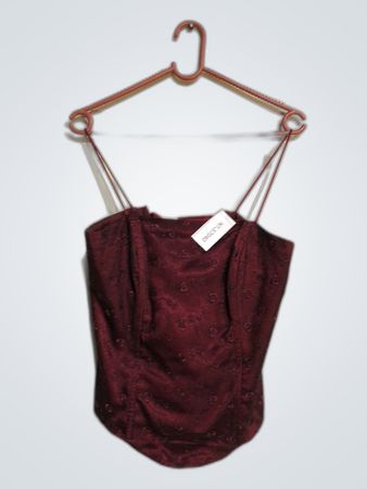 Maroon Satin Corset Top