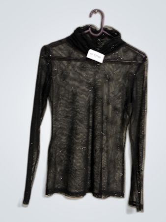 Black Sheer Long-Sleeve Top