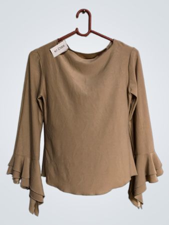 Unbranded Beige Ruffled Sleeve Blouse