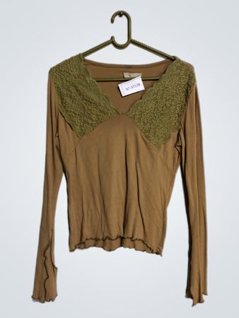 Semitica Lace Trim Long Sleeve Blouse