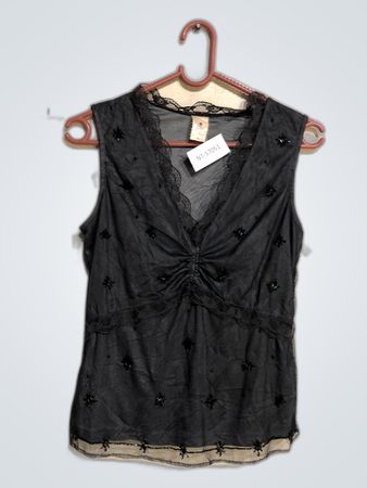 Isabel Marant Étoile Black Lace Cami Top