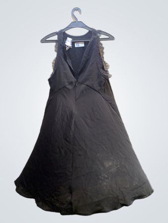 Unbranded Black Lace Trim Sleeveless Midi Dress