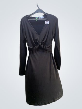 Motivi Black Long-Sleeve Twist Dress